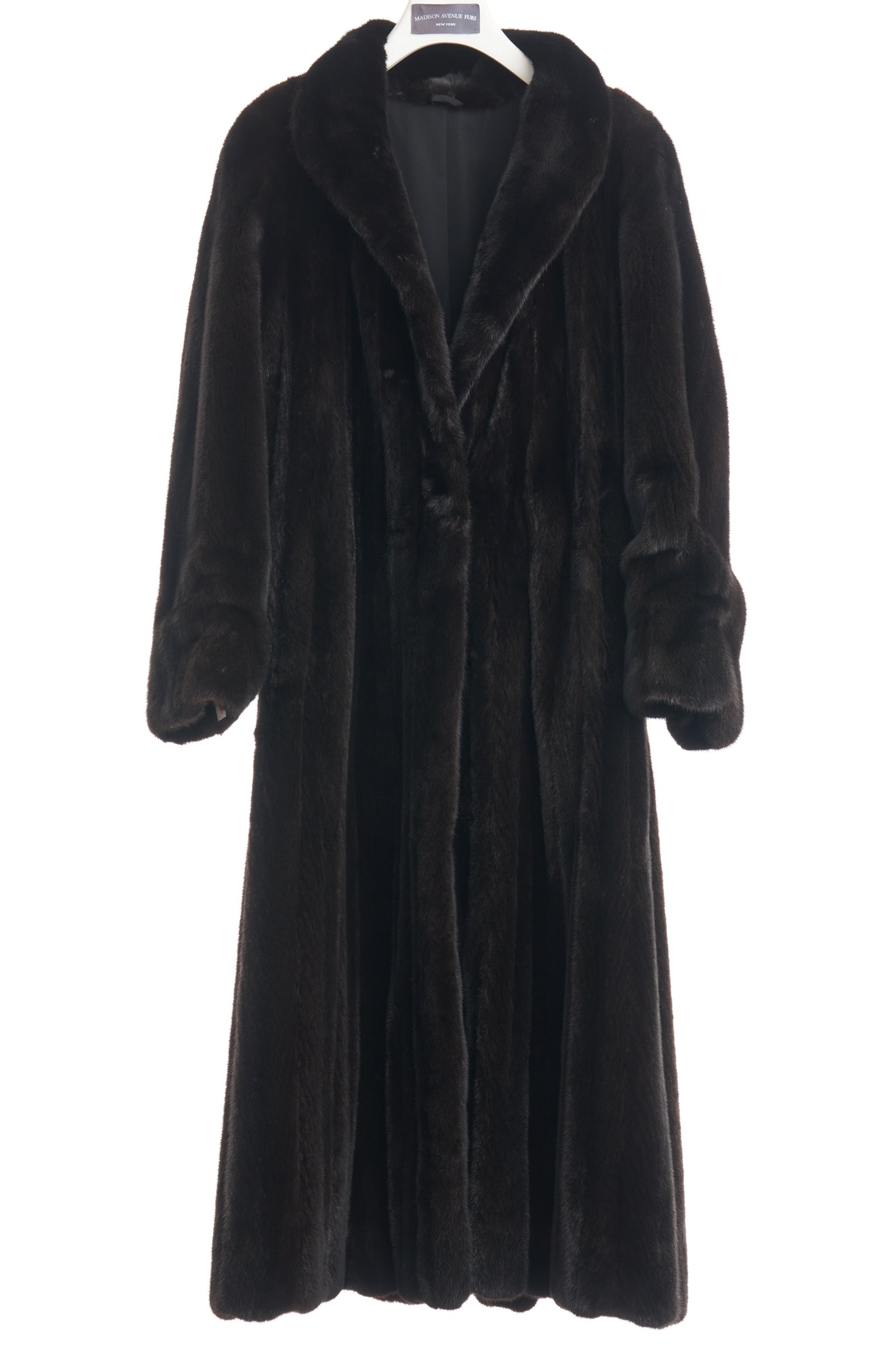PRE-OWNED NATURAL BLACKGLAMA MINK COAT W/ SHAWL COLLAR