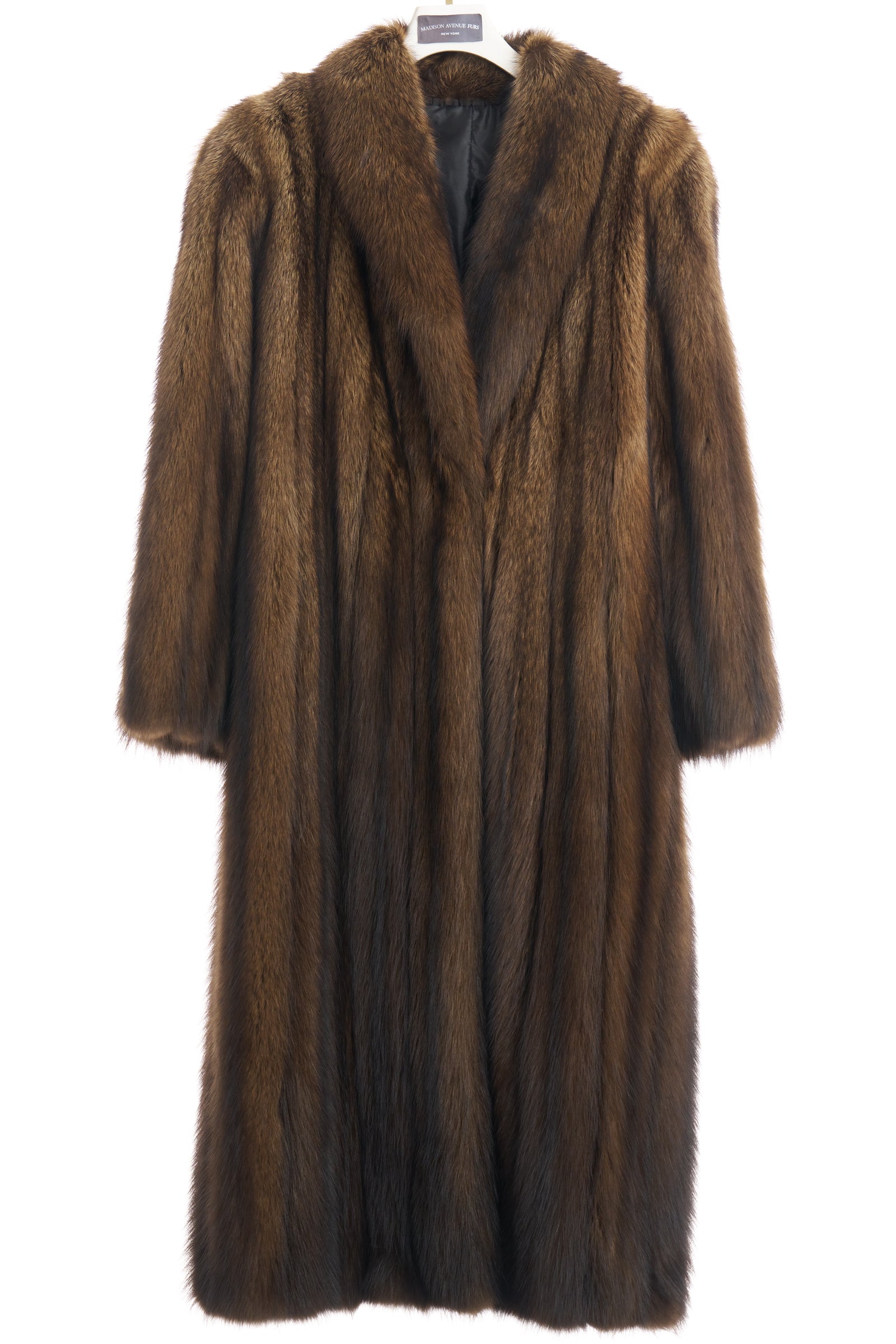 PRE-OWNED NATURAL FISHER COAT W/ SHAWL COLLAR