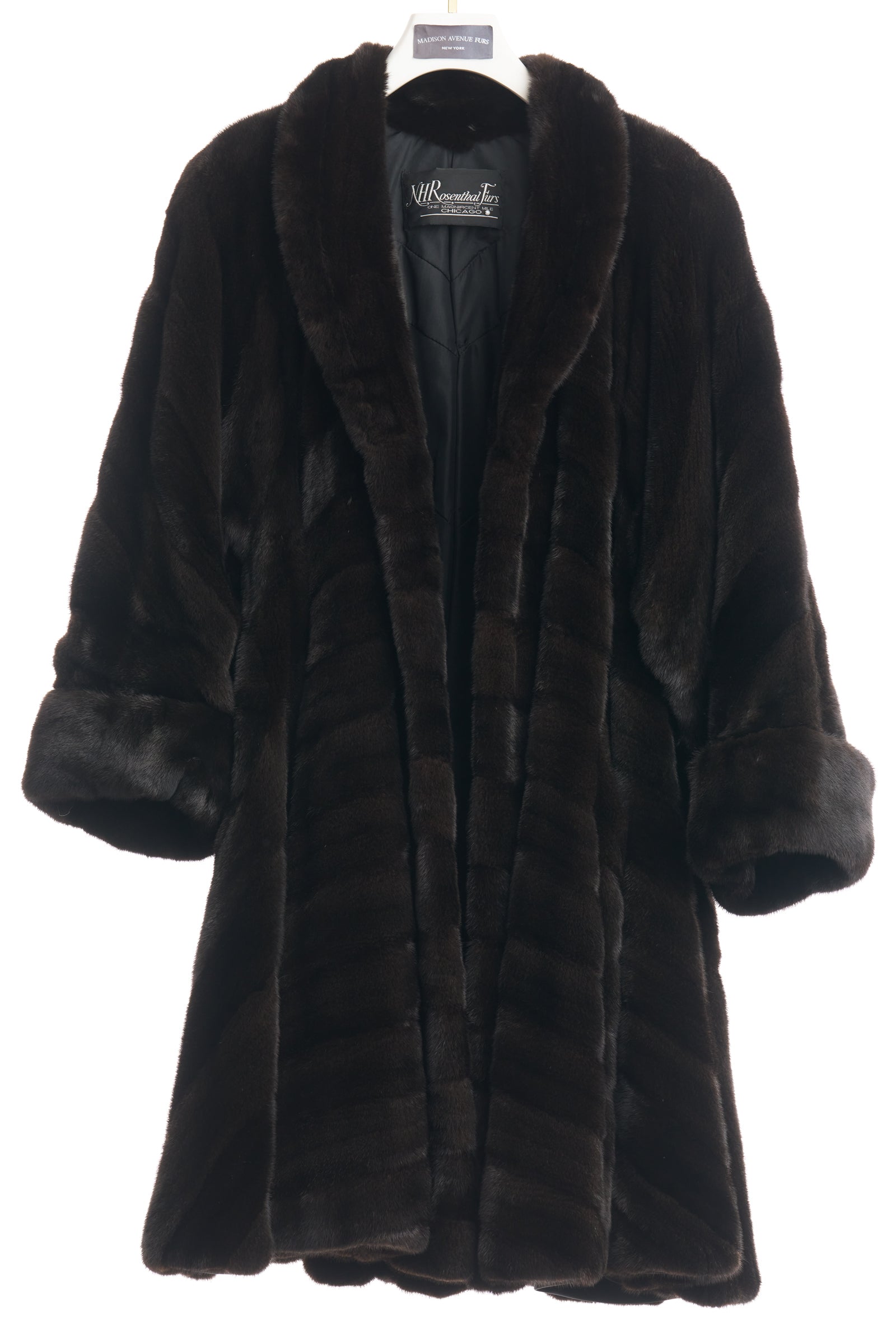 PRE- OWNED BOB MACKIE NATURAL RANCH MINK DIRECTIONAL SHORT COAT