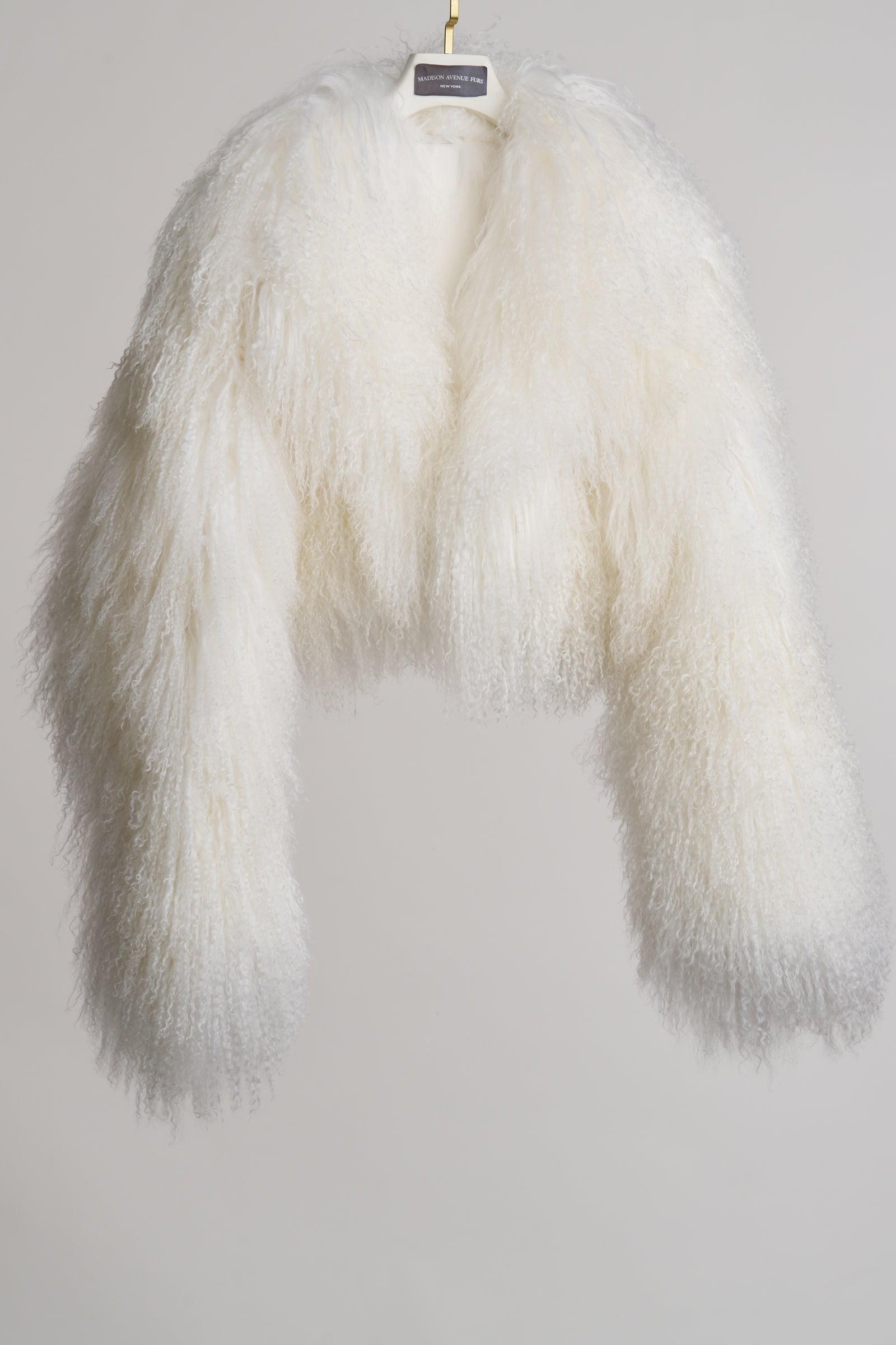 WHITE TIBETAN LAMB BOLERO
