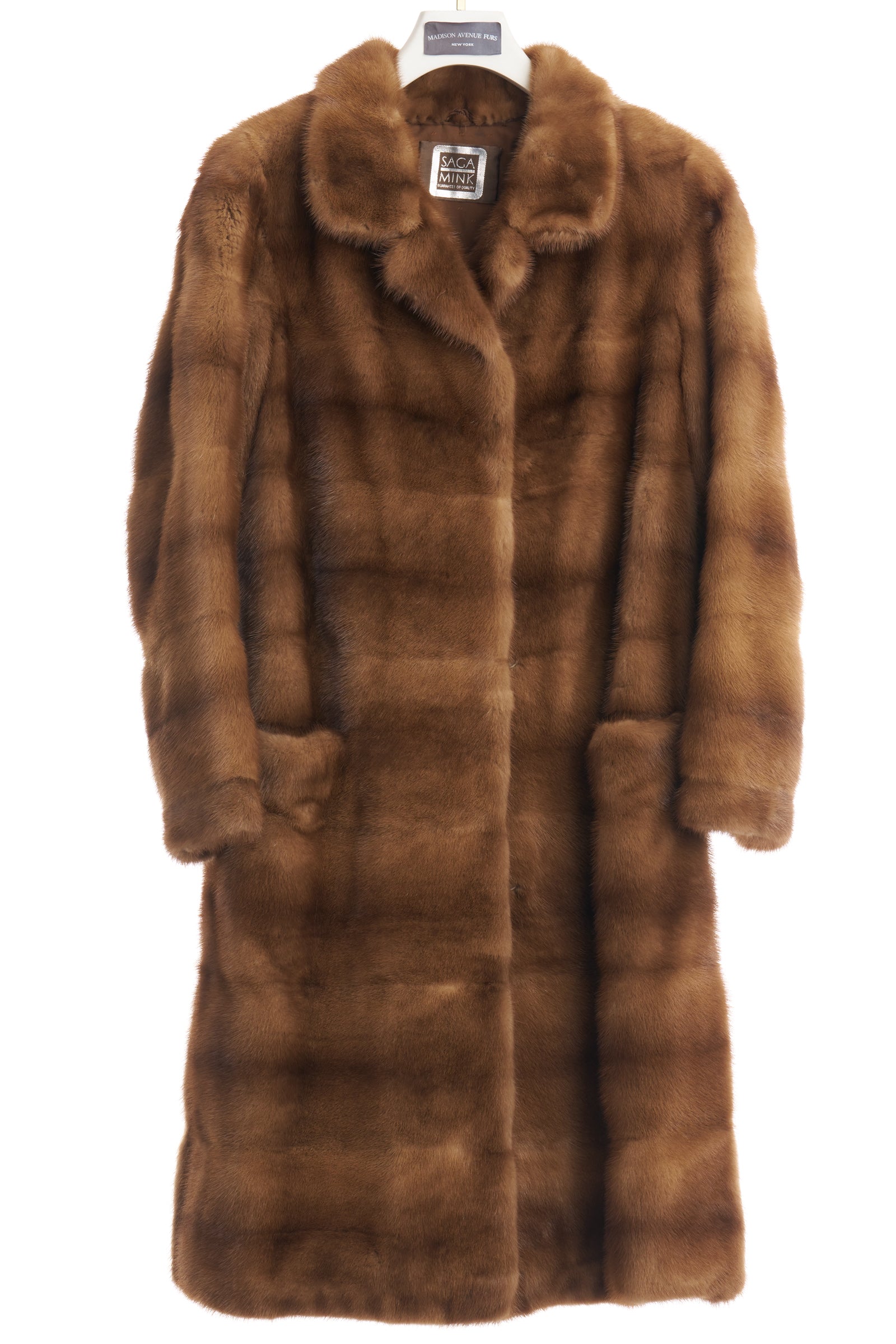 PRE-OWNED NATURAL DEMI BUFF HORIZONTAL MINK 7/8 COAT