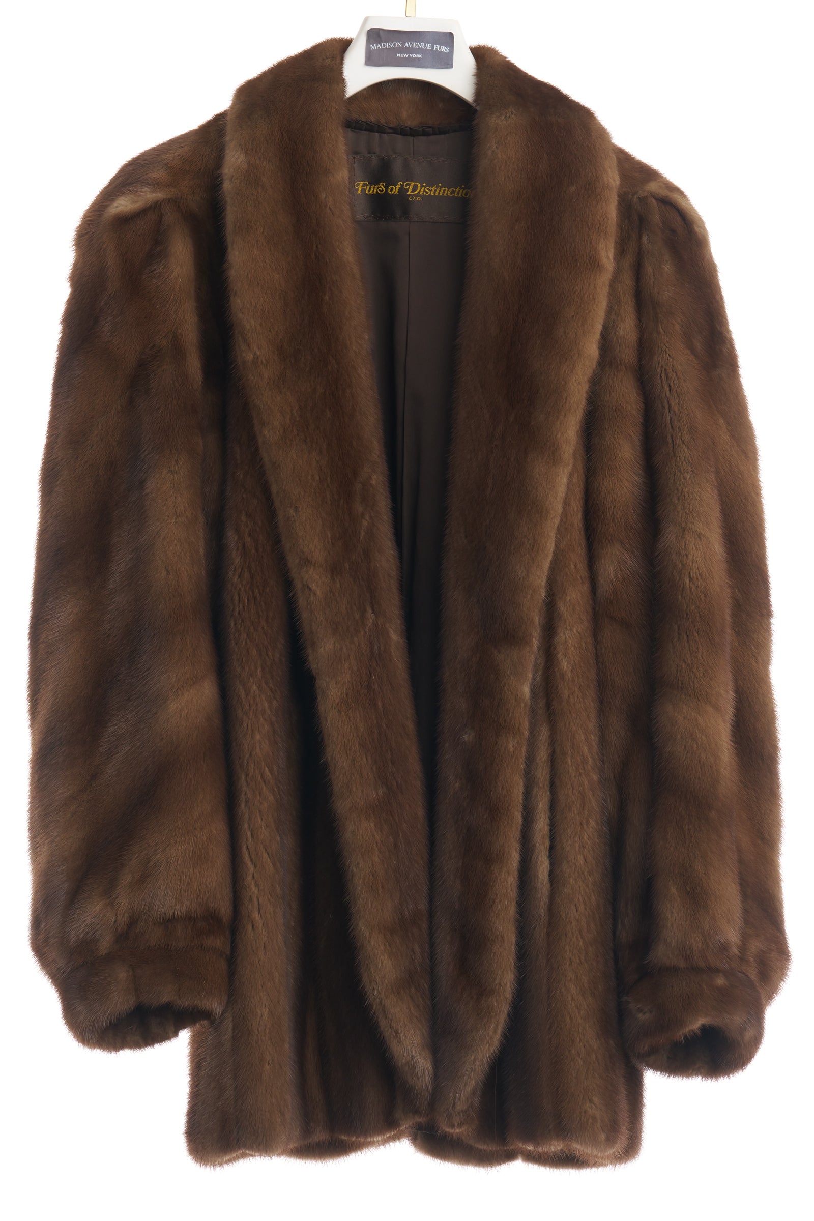 PRE-OWNED NATURAL DEMI BUFF MINK JACKET / SHAWL COLLAR/ BAND CUFFS