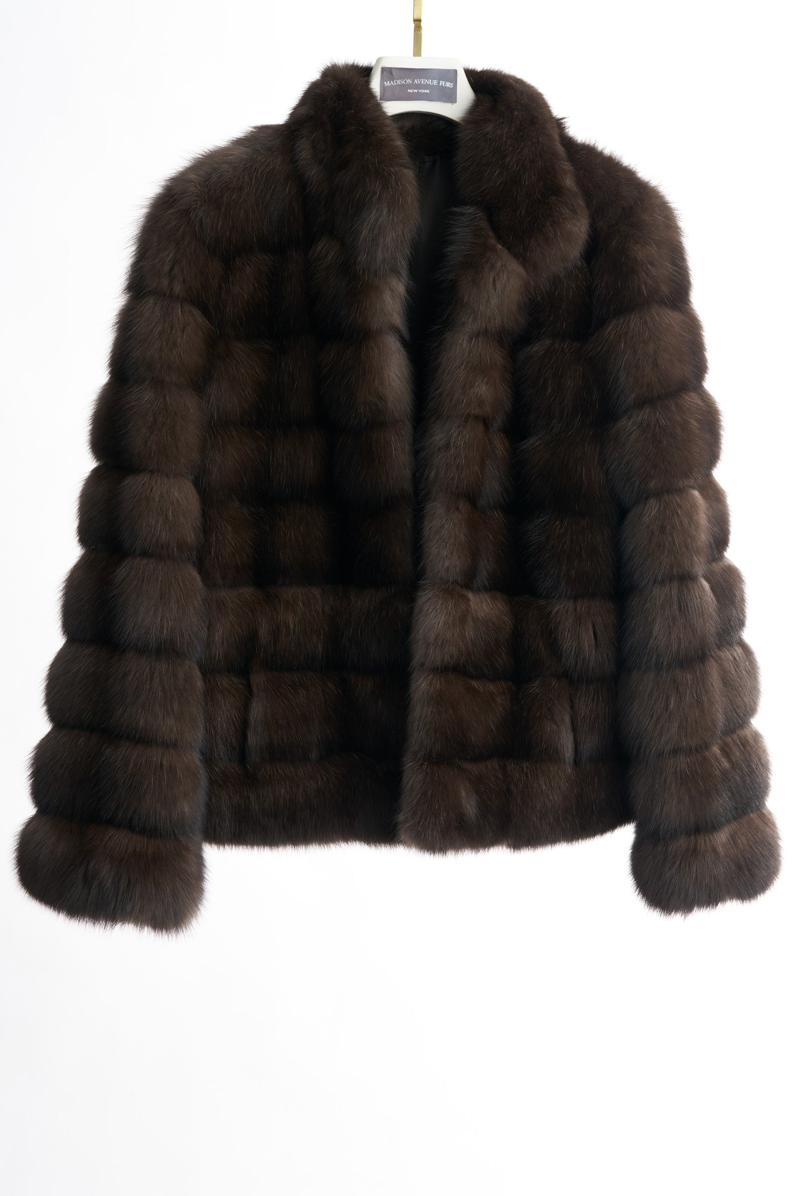 BARGUZIN RUSSIAN SABLE HORIZONTAL JACKET W/ STAND COLLAR