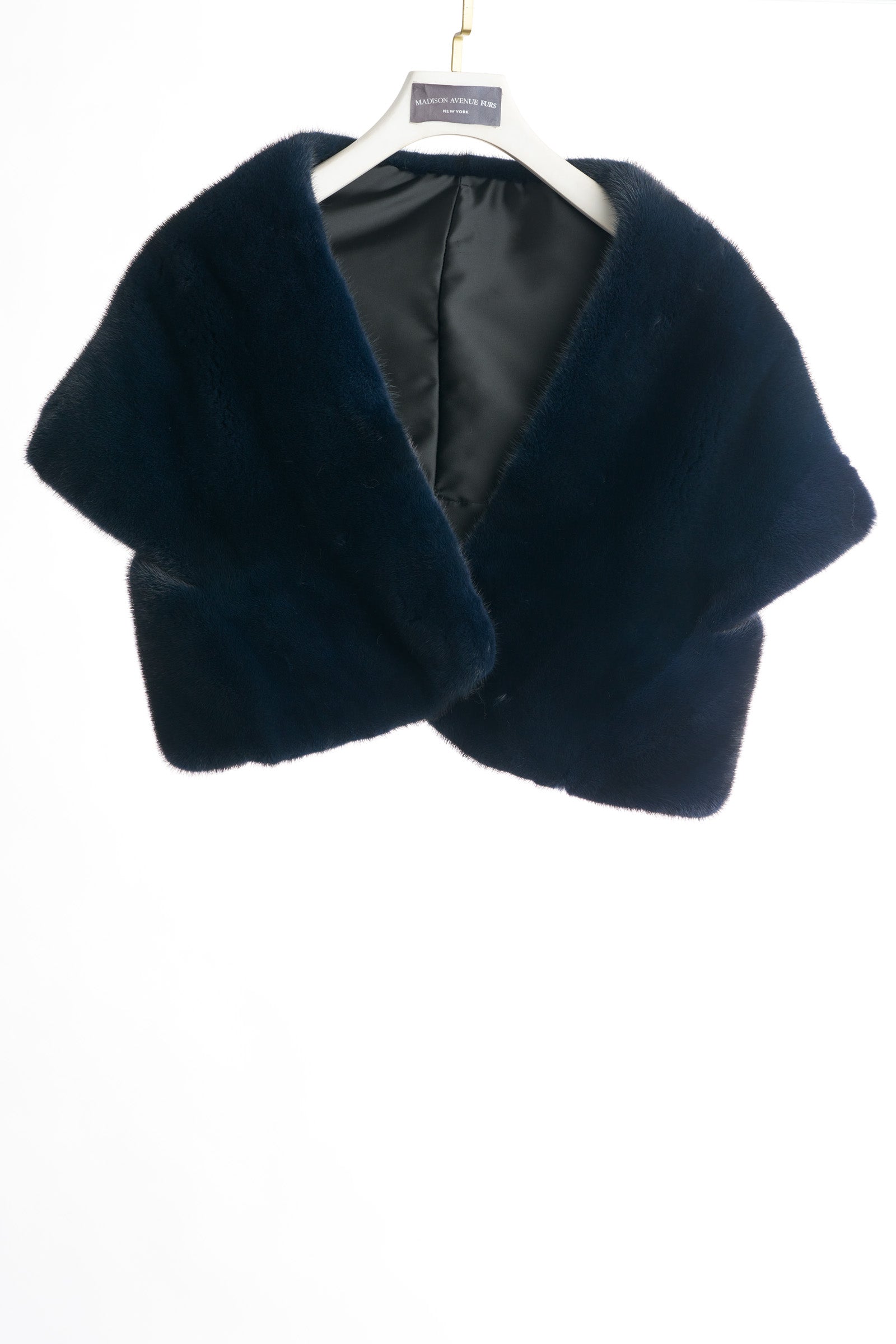MIDNIGHT BLUE DYED MINK CAPELET
