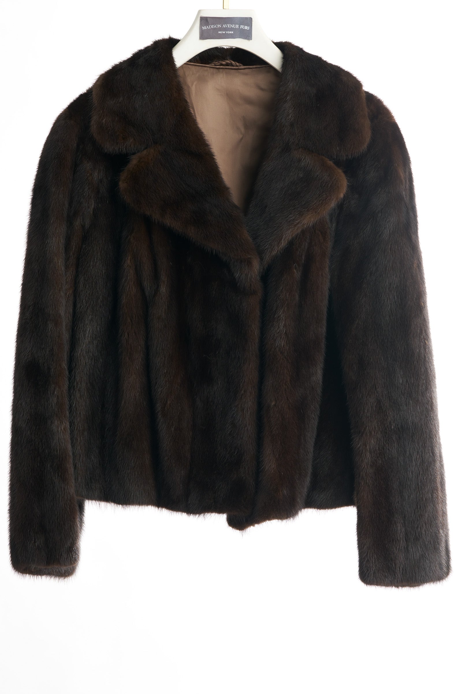 PRE-OWNED NATURAL RANCH MINK JACKET W/ NOTCH COLLAR