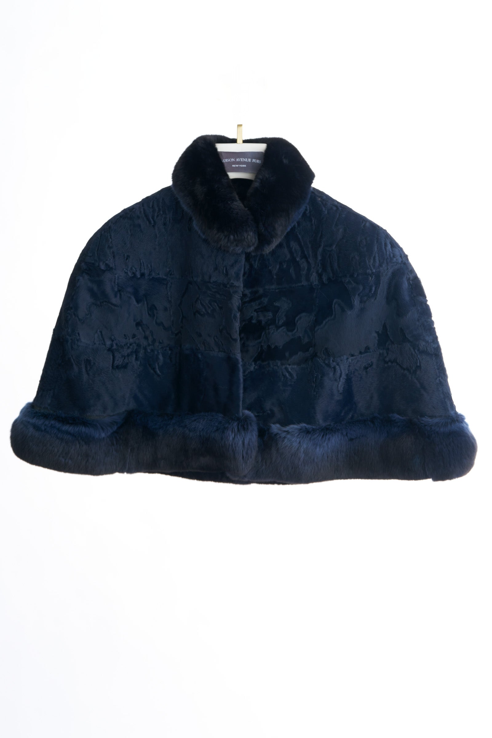 PRE-OWNED NAVY BLUE SWAKARA / NAVY SABLE TRIM CAPELET