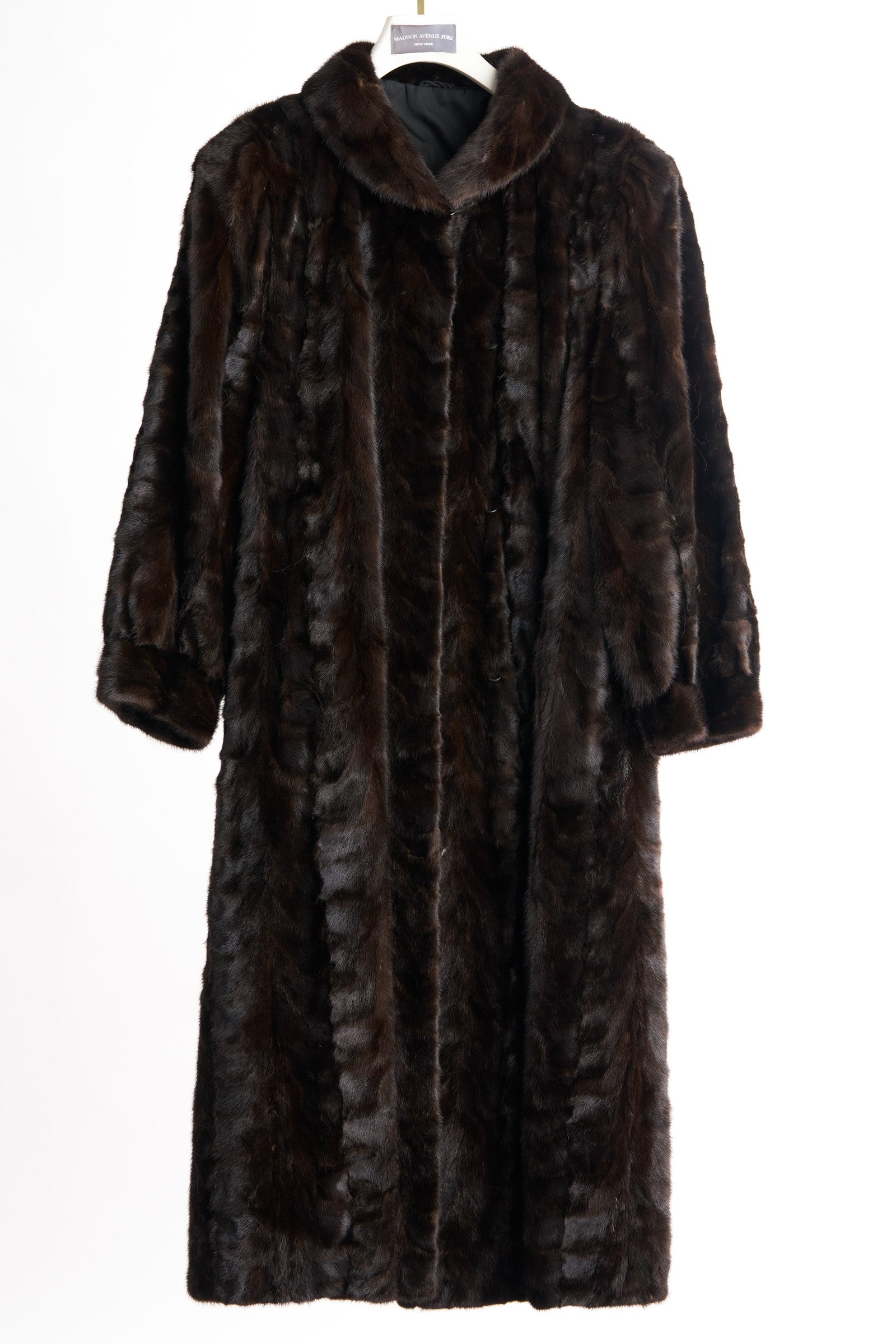 PRE-OWNED RANCH MINK SECTION COAT W/ WING COLLAR & BAND CUFFS