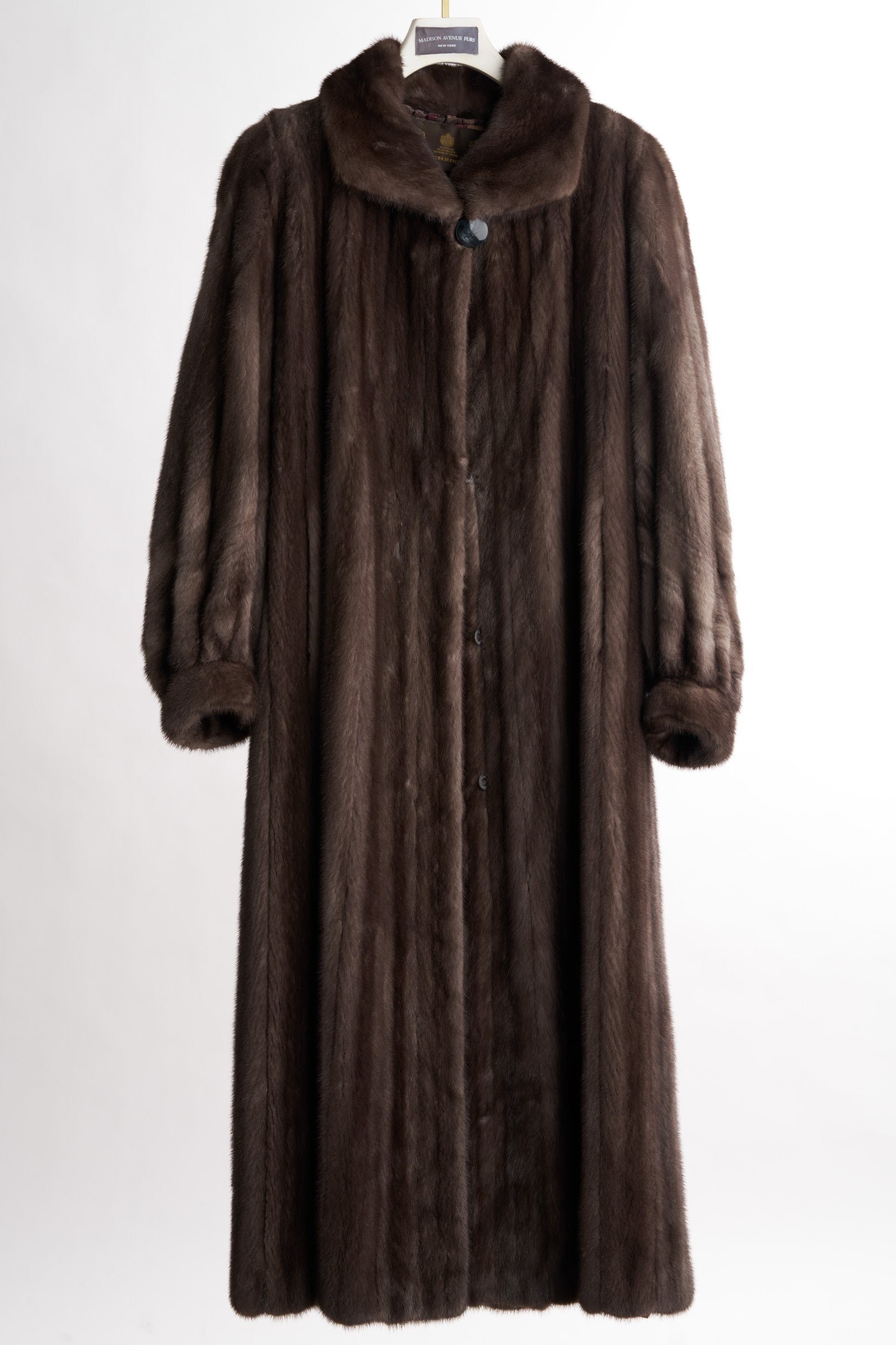 PRE-OWNED BLUE IRIS MINK COAT W/ WING COLLAR