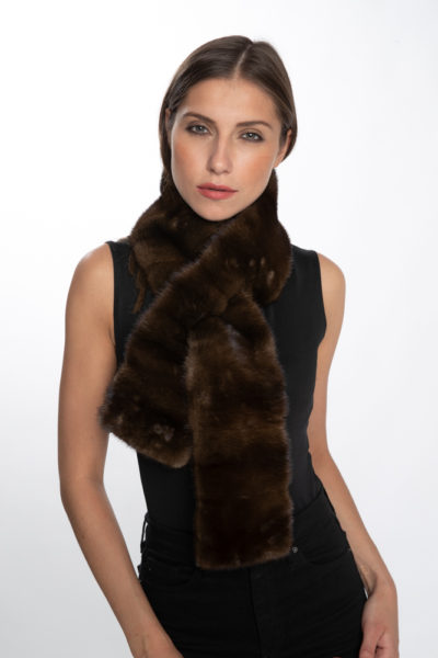 Mahogany Mink Ascot w/ Slit ** Restyling Sample**