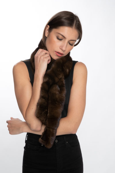 Mahogany Mink Ascot w/ Slit ** Restyling Sample**