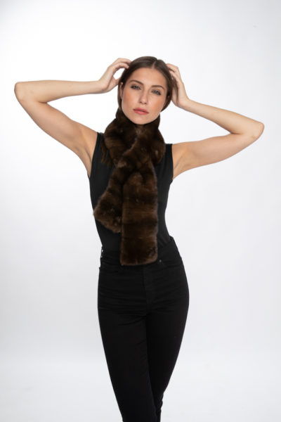 Mahogany Mink Ascot w/ Slit ** Restyling Sample**