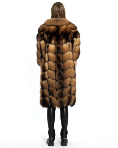 J. Mendel Designed Striped Red Fox 3/4 Coat