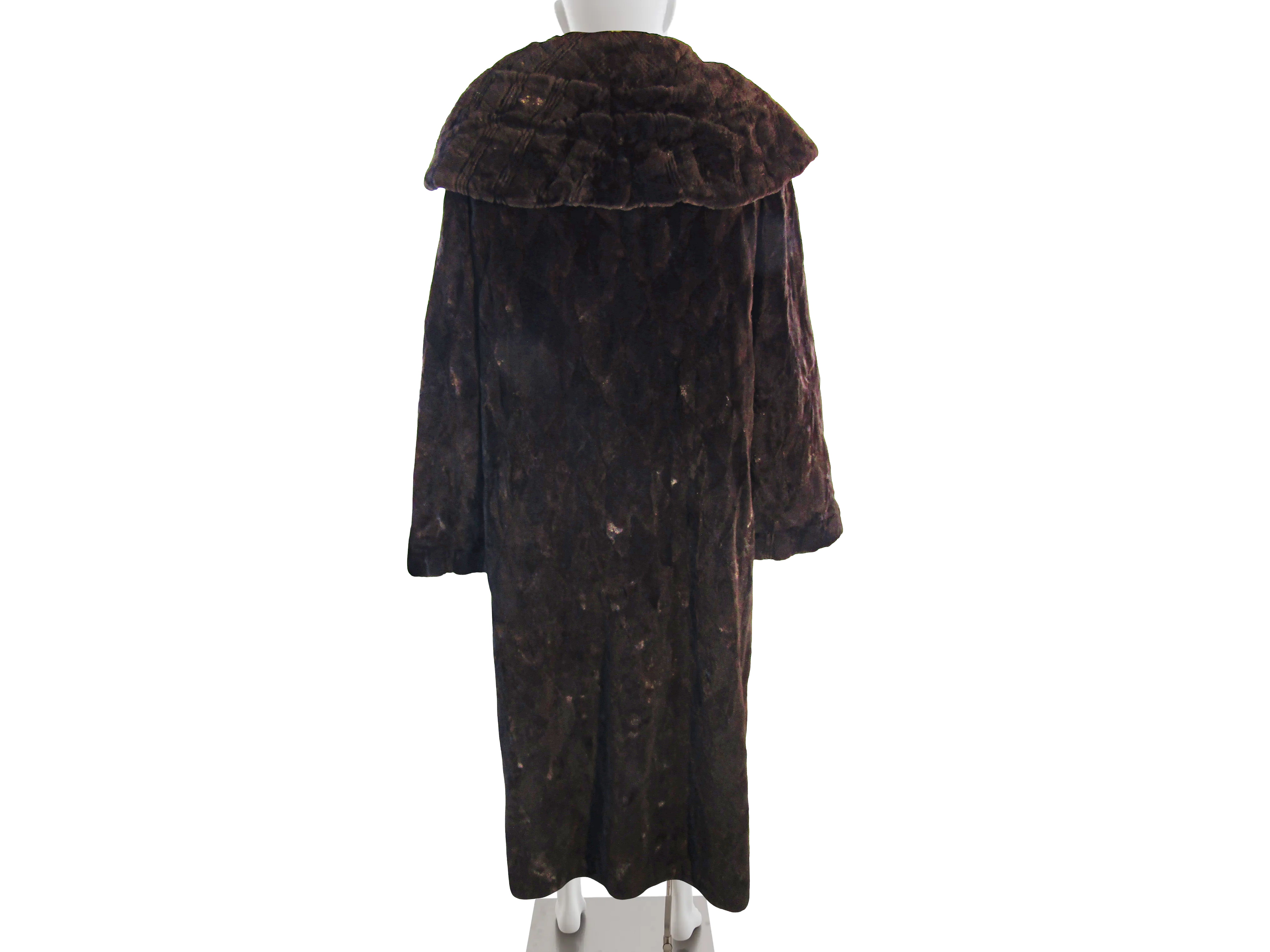 MATARA DYED SHEARED MINK COAT REVERSIBLE TO TAFFETA W/ CAPE COLLAR