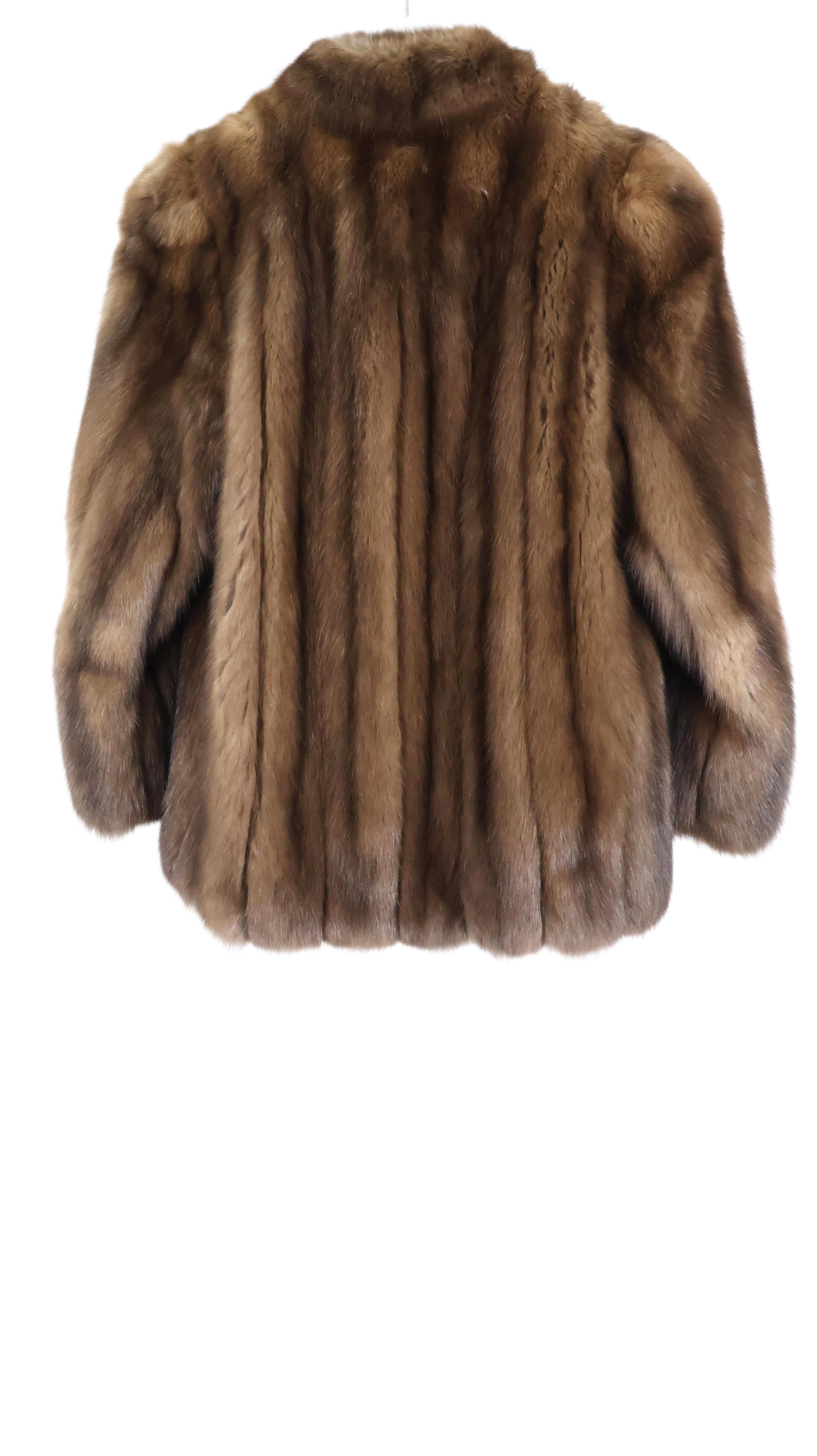 PRE-OWNED NATURAL RUSSIAN SABLE JACKET W/ STAND COLLAR