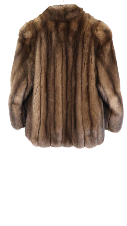 PRE-OWNED NATURAL RUSSIAN SABLE JACKET W/ STAND COLLAR