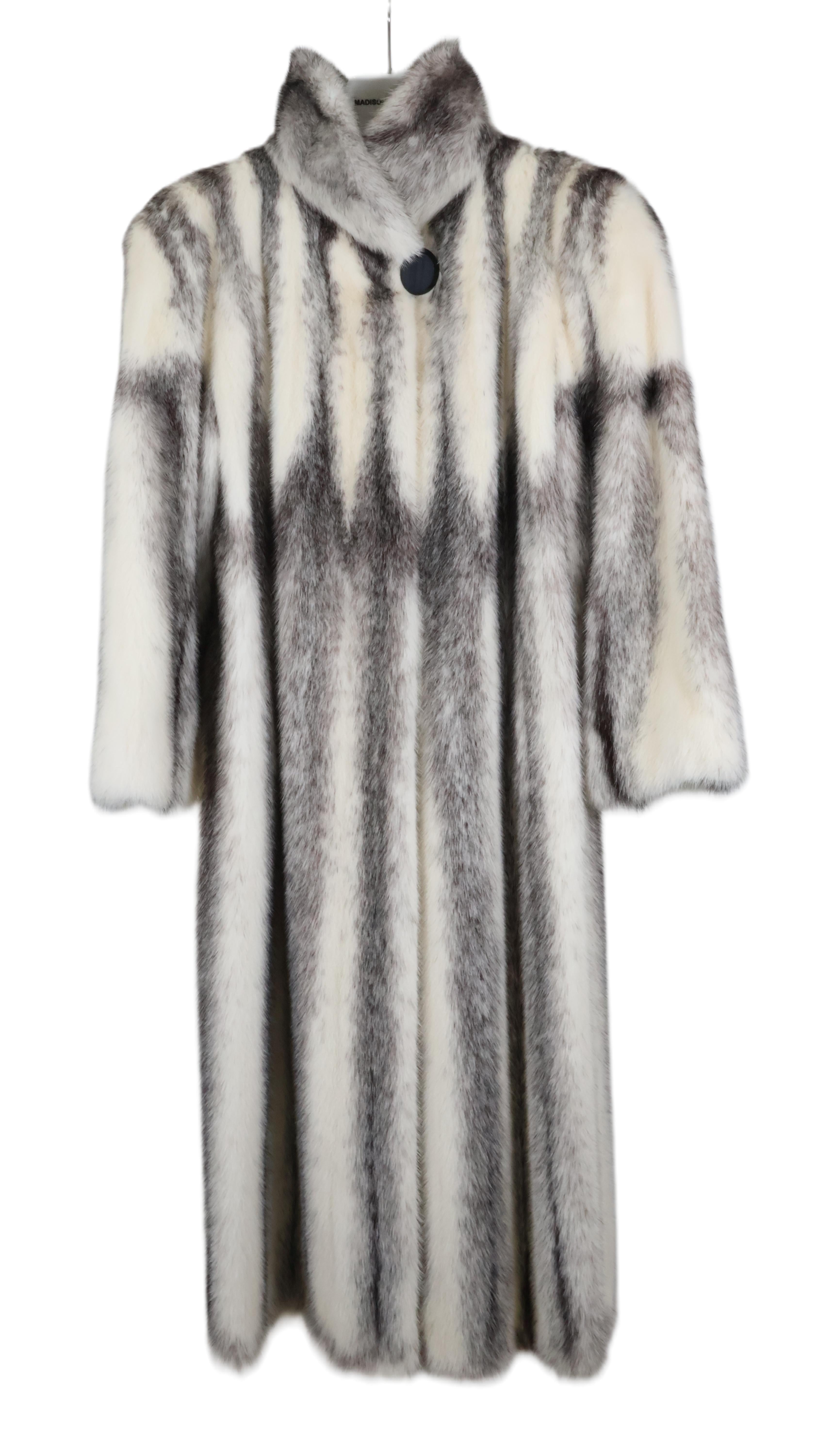 PRE-OWNED BLACK CROSS MINK COAT W/ WING COLLAR