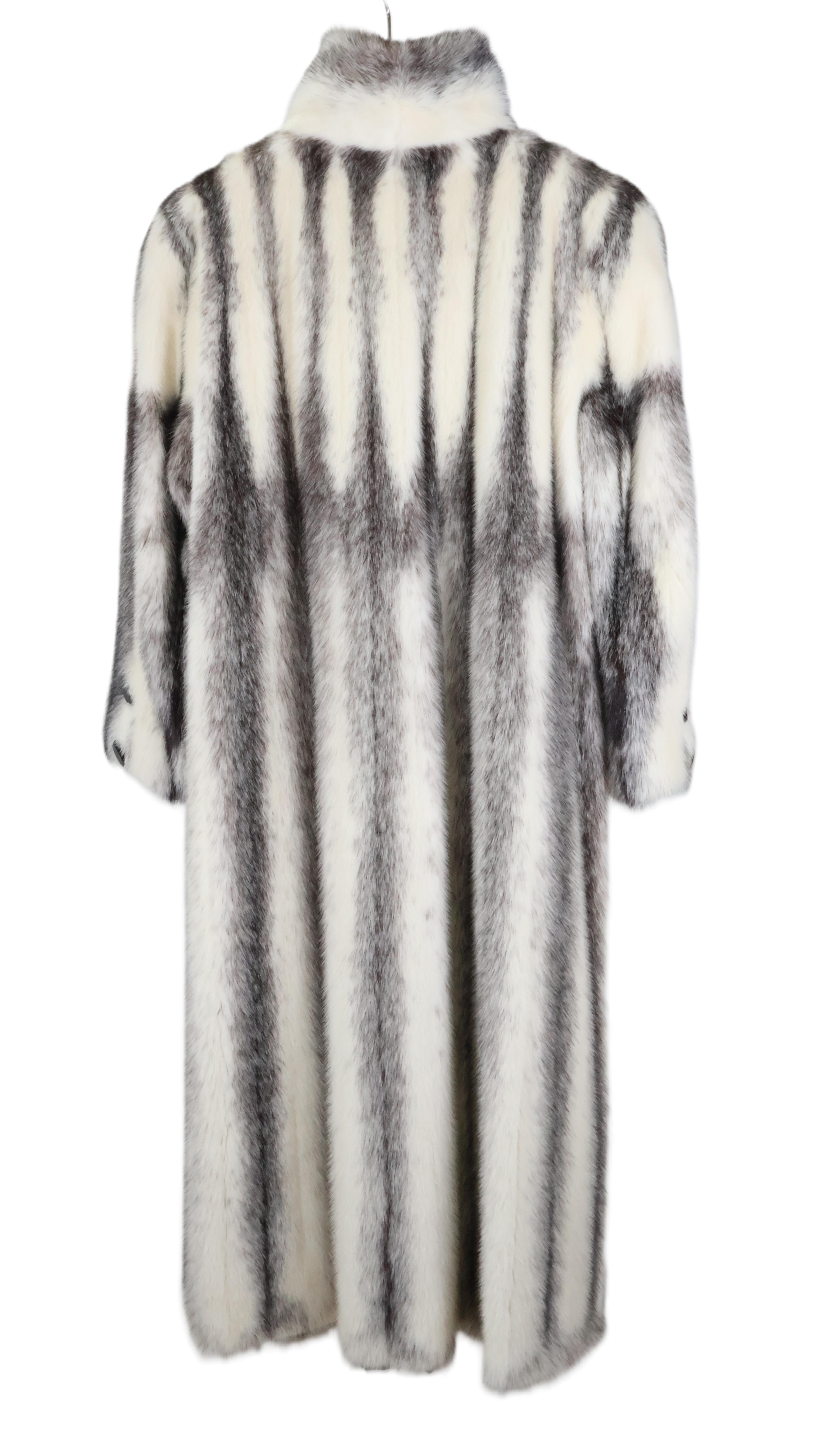 PRE-OWNED BLACK CROSS MINK COAT W/ WING COLLAR