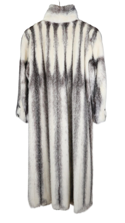 PRE-OWNED BLACK CROSS MINK COAT W/ WING COLLAR