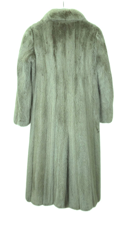PRE-OWNED MINT DYED MINK 7/8 COAT W/ NOTCH COLLAR & BACK VENT