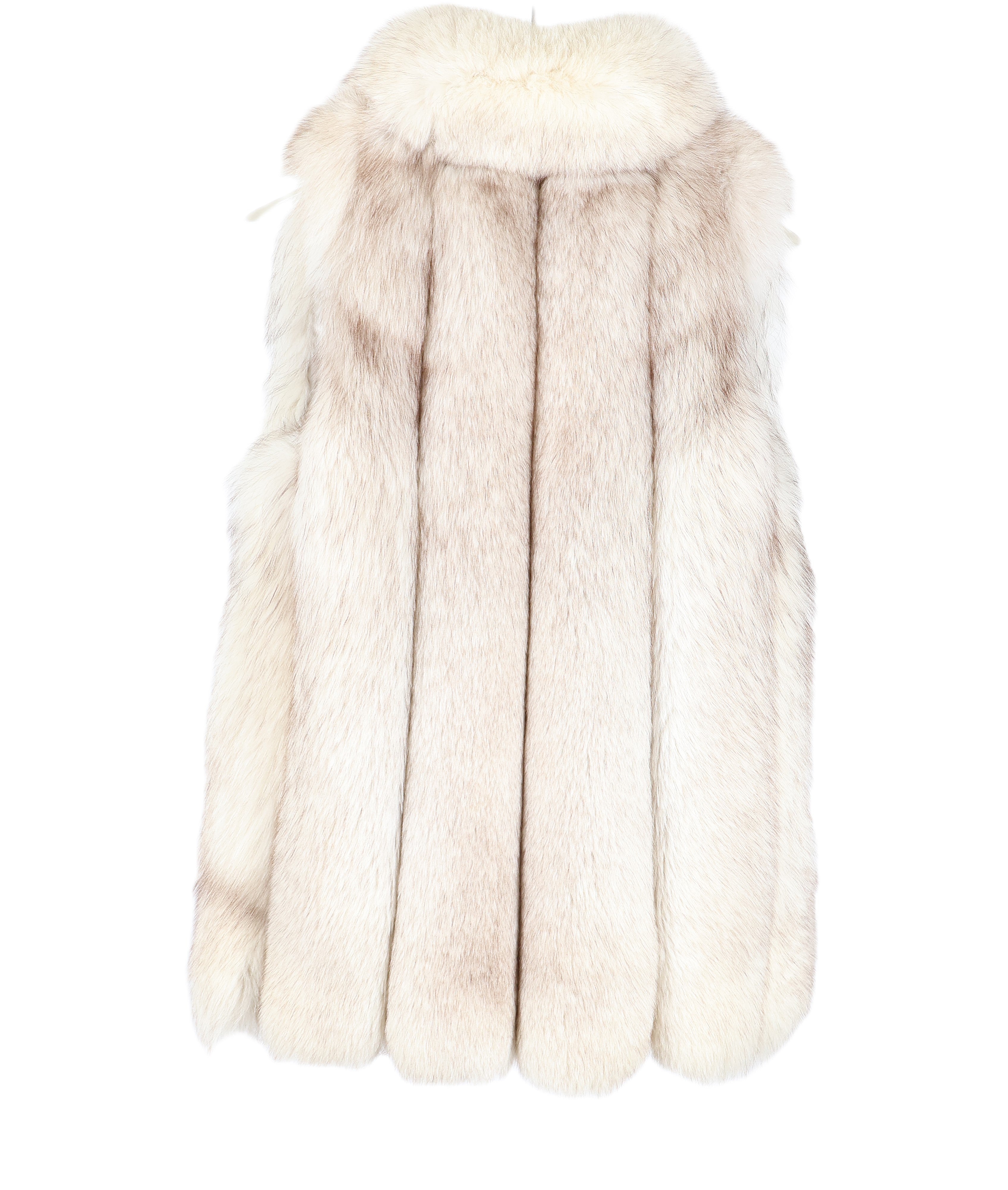 PRE-OWNED NATURAL BLUE FOX VEST W/ STAND UP COLLAR