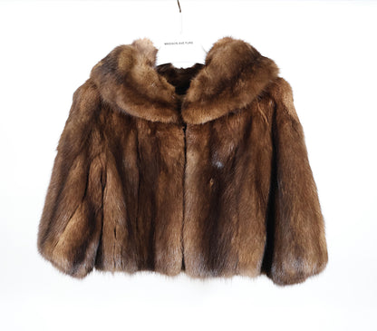 PRE-OWNED RUSSIAN SABLE BOLERO W/ 3/4 SLEEVES & PORTRAIT COLLAR