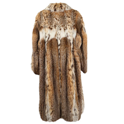 PRE-OWNED NATURAL CANADIAN CAT LYNX COAT W/ WING COLLAR