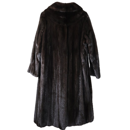 PRE-OWNED RANCH MINK COAT W/ WING COLLAR& CINCHED BELL SLEEVE W/ YOLK BACK