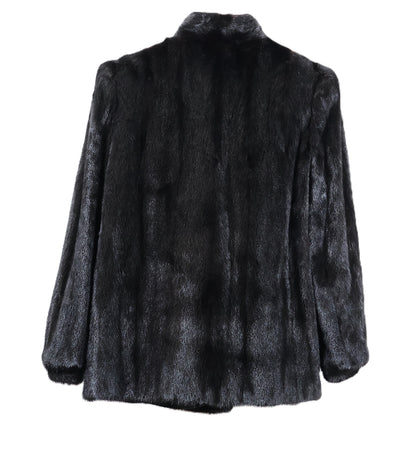 PRE-OWNED RANCH MINK JACKET W/ STAND COLLAR & BANDED CUFFS
