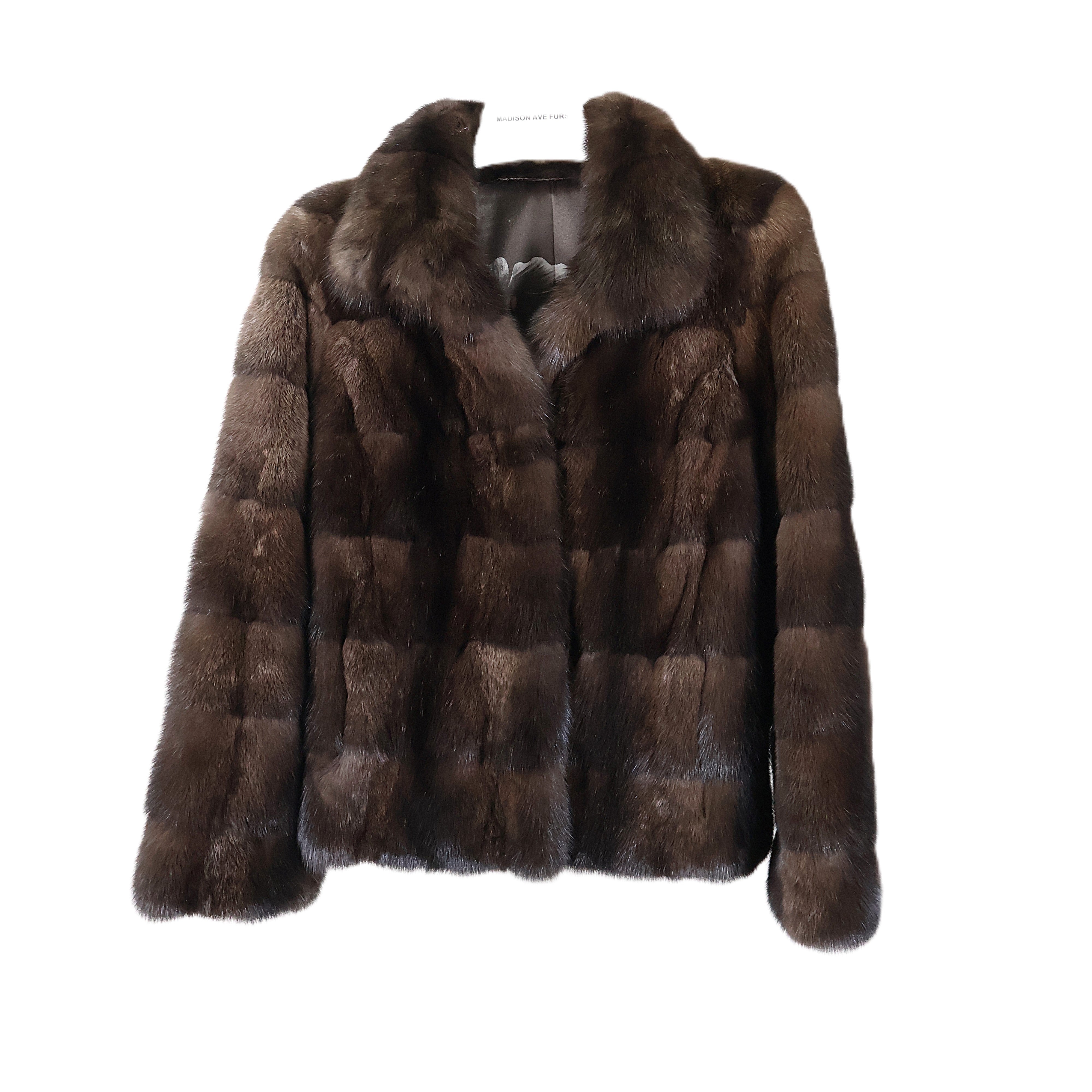NEW RUSSIAN SABLE SECTION JACKET W/ WING COLLAR & HORIZONTAL SLEEVES