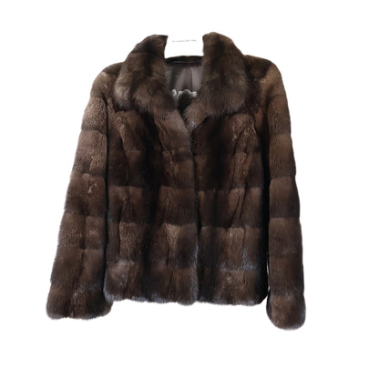 NEW RUSSIAN SABLE SECTION JACKET W/ WING COLLAR & HORIZONTAL SLEEVES