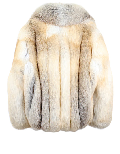 NEW MEN'S GOLDEN ISLAND FOX BOMBER ZIPPER JACKET W/ WING COLLAR & ELASTIC SLEEVE FINISH