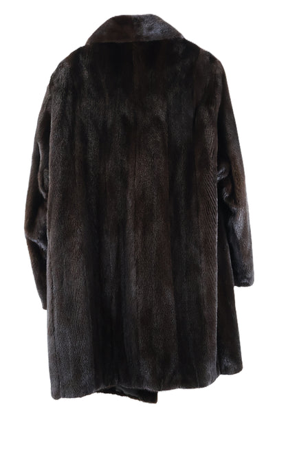 PRE-OWNED MEN'S RANCH MINK 3/4 JACKET W/ NOTCH COLLAR & STRAIGHT SLEEVES