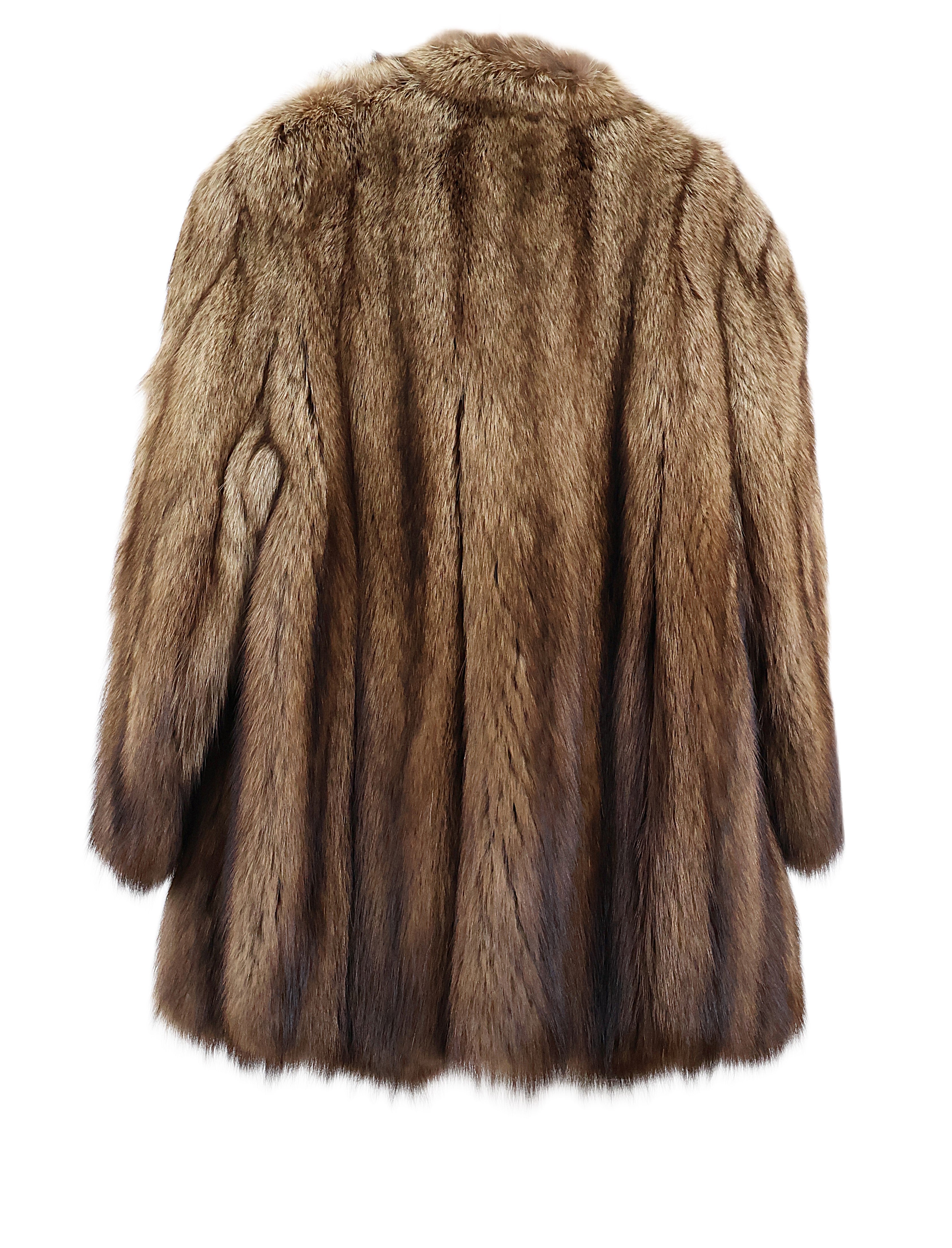 PRE-OWNED NATURAL FISHER COLLARLESS JACKET W/ STRAIGHT SLEEVES
