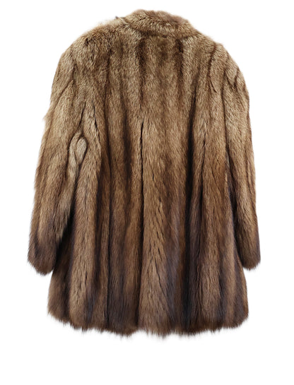 PRE-OWNED NATURAL FISHER COLLARLESS JACKET W/ STRAIGHT SLEEVES