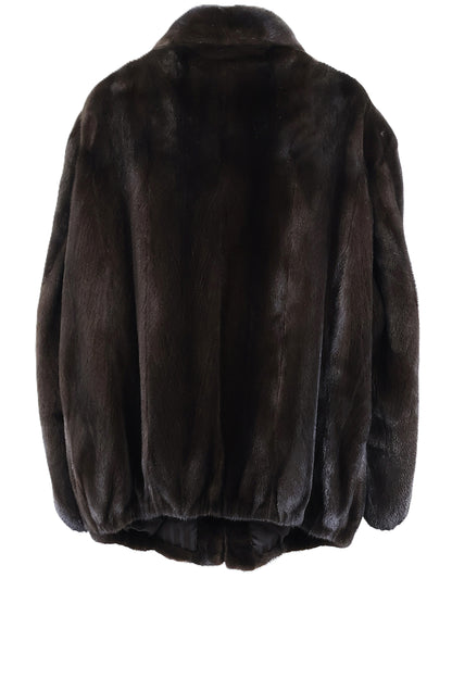PRE-OWNED BOMBER JACKET W/ WING COLLAR & ELASTIC SLEEVE FINISH & ZIPPER CLOSURE