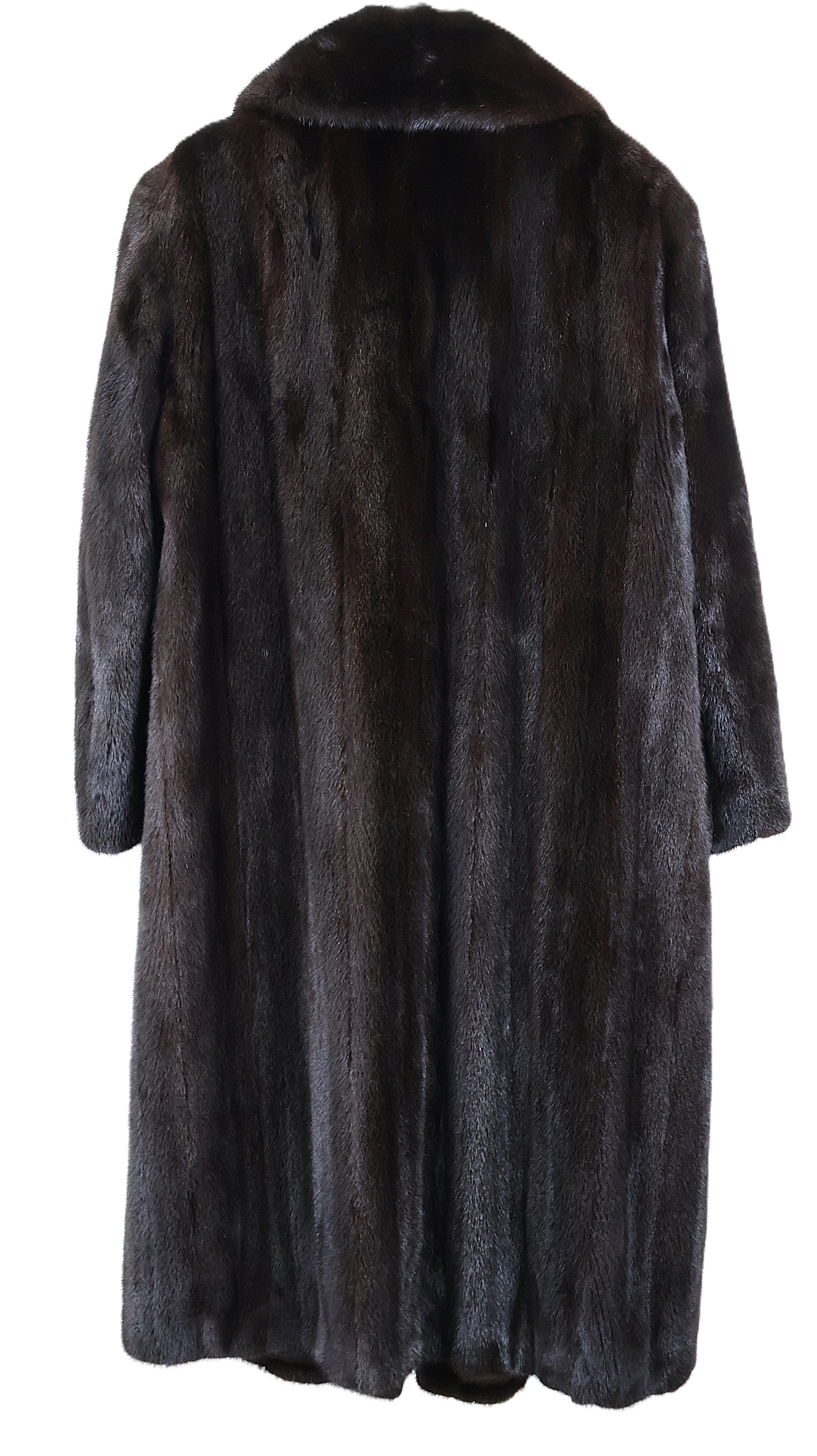 PRE-OWNED RANCH MINK COAT W/ SHAWL COLLAR & STRAIGHT SLEEVES