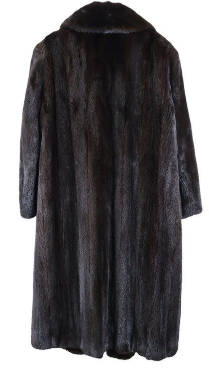 PRE-OWNED RANCH MINK COAT W/ SHAWL COLLAR & STRAIGHT SLEEVES