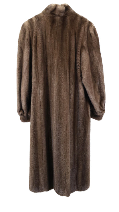 PRE-OWNED DEMI BUFF MINK COAT W/ WING COLLAR & BANDED CUFFS
