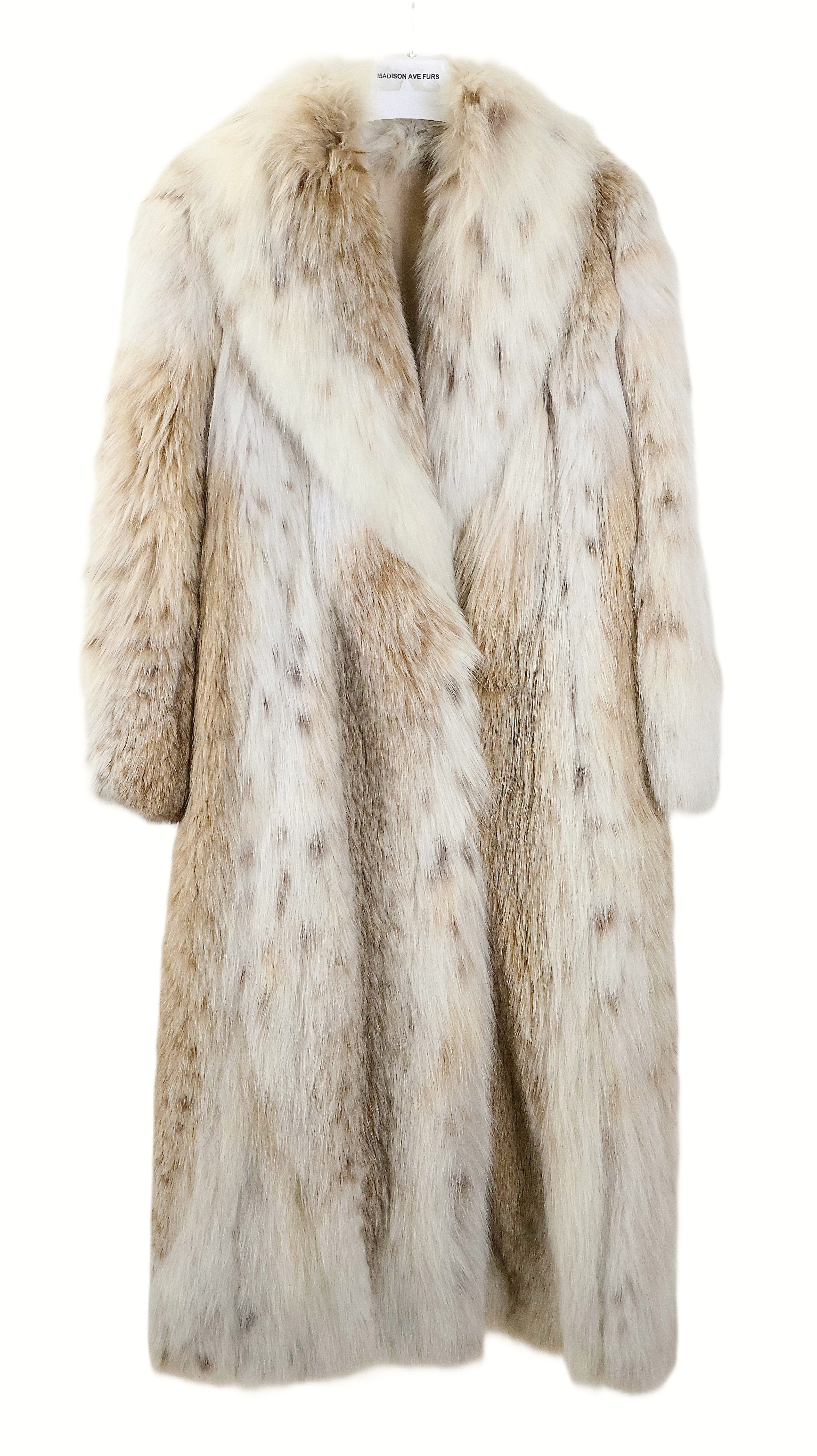 PRE-OWNED RUSSIAN LYNX COAT W/ SHAWL COLLAR & STRAIGHT SLEEVES