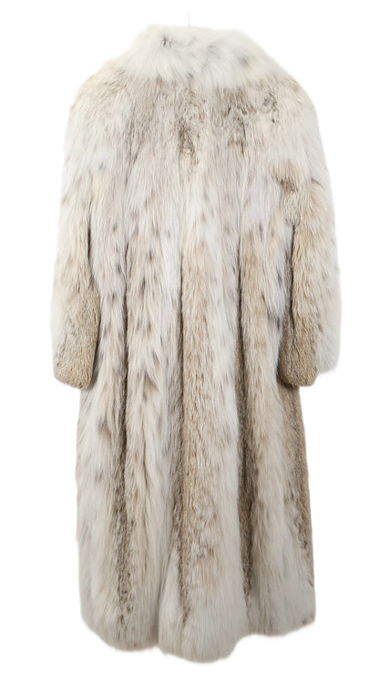 PRE-OWNED RUSSIAN LYNX COAT W/ SHAWL COLLAR & STRAIGHT SLEEVES