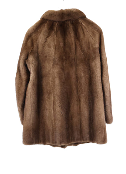 PRE-OWNED PASTEL MINK JACKET W/ WING COLLAR & STRAIGHT SLEEVE