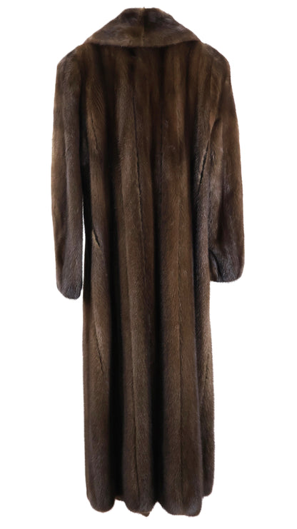PRE-OWNED DEMI BUFF MINK COAT W/ SHAWL COLLAR & ELASTIC CUFF FINISH