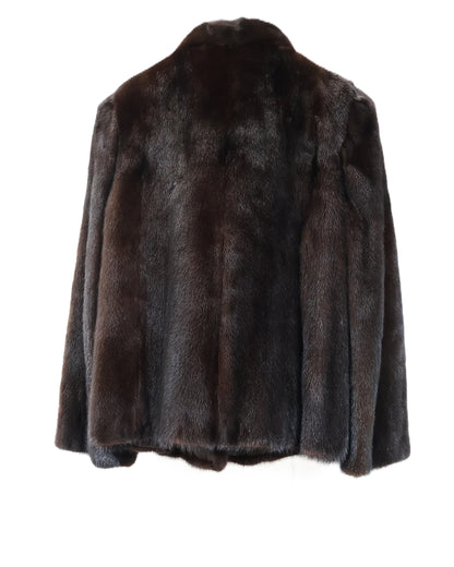 PRE-OWNED MAHOGANY MINK JACKET / WING COLLAR & STRAIGHT SLEEVES