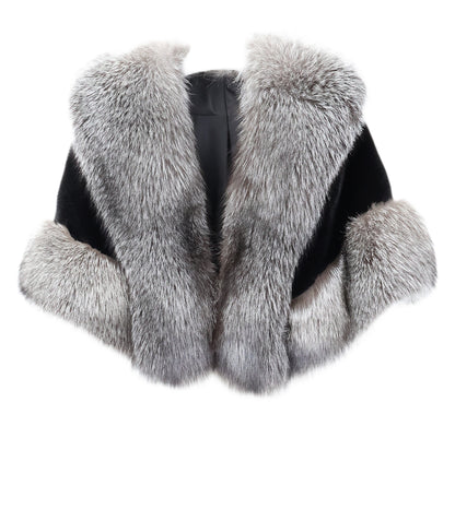 NEW BLACK MINK & INDIGO FOX EVENING STOLE