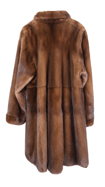 PRE-OWNED DEMI BUFF TIERED 7/8 COAT W/ WING COLLAR & WIDE SLEEVES
