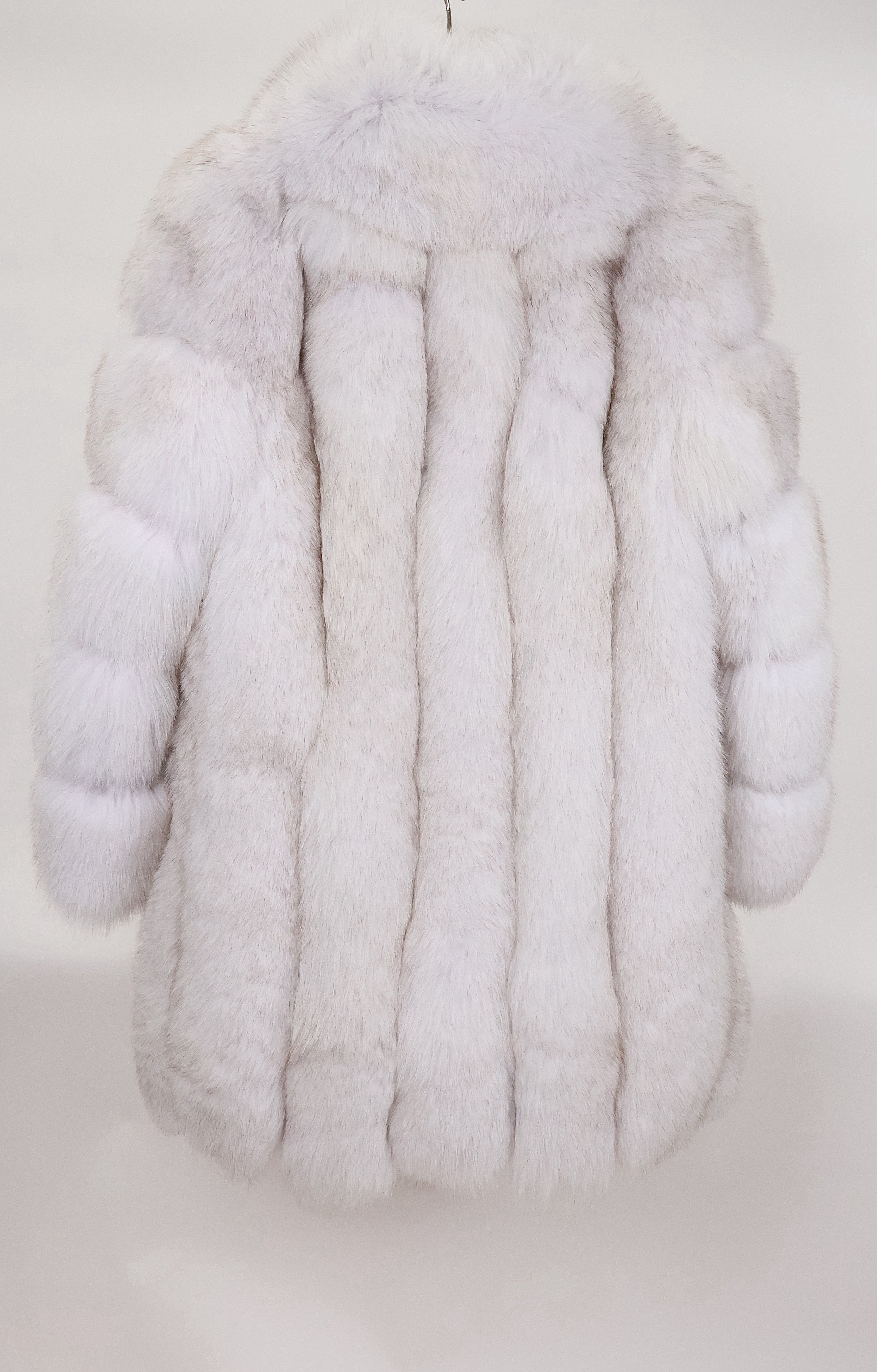 NEW NATURAL BLUE FOX 3/4 JACKET W/ SHAWL COLLAR & HORIZONTAL SLEEVES