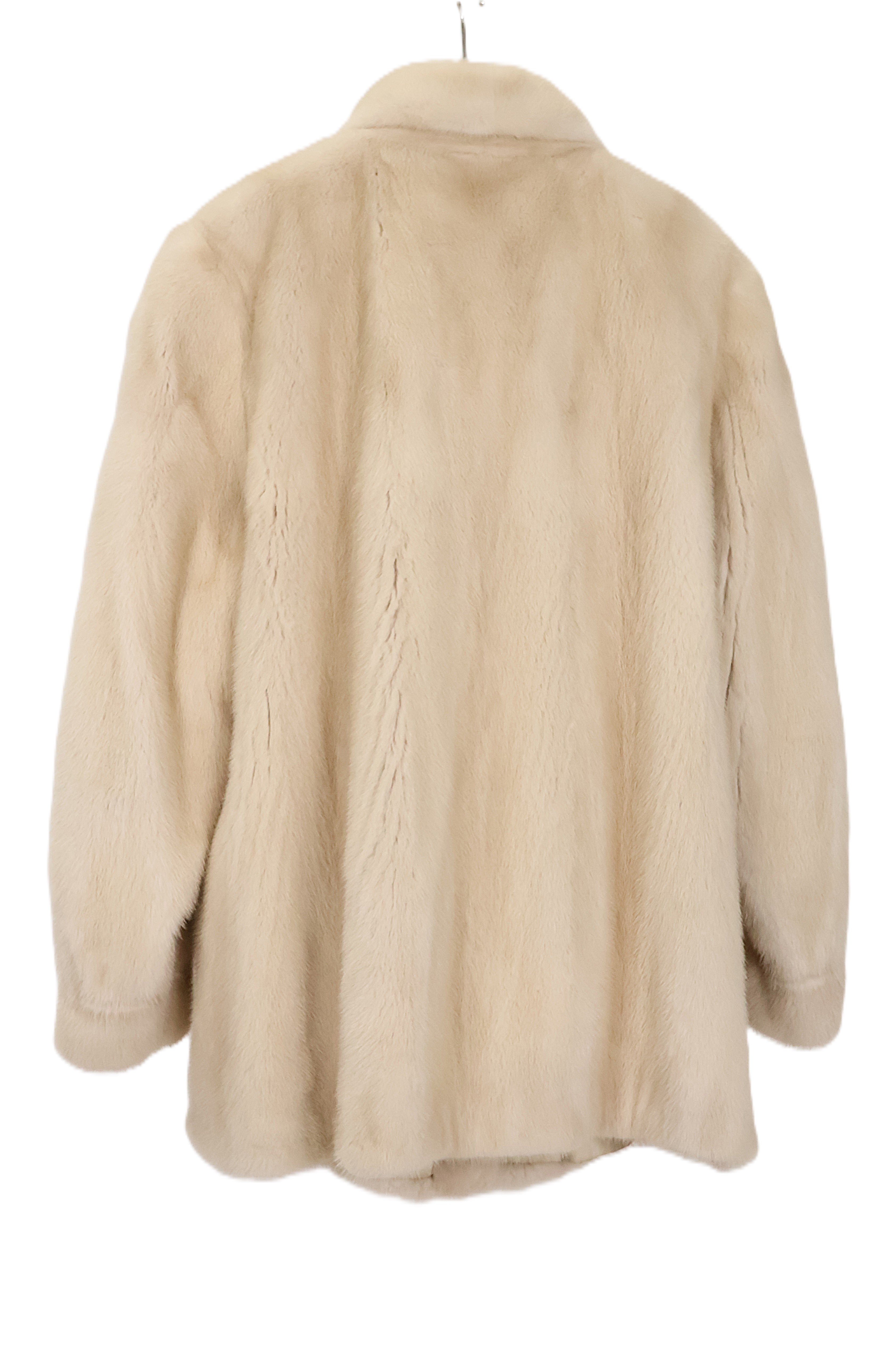 PRE-OWNED PEARL MINK 3/4 JACKET W/ WING COLLAR & BANDED CUFFS
