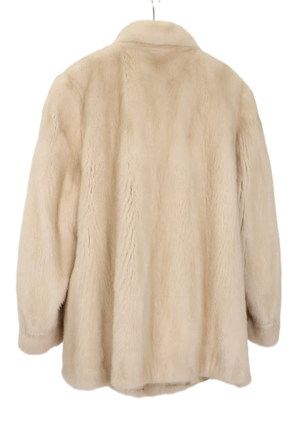 PRE-OWNED PEARL MINK 3/4 JACKET W/ WING COLLAR & BANDED CUFFS