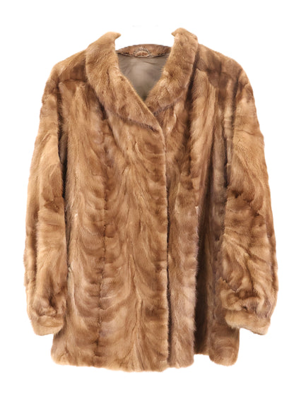 PRE-OWNED DEMI BUFF MINK SECTION JACKET W/ WING COLLAR & BRACELET CUFFS