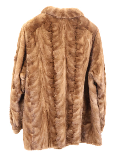 PRE-OWNED DEMI BUFF MINK SECTION JACKET W/ WING COLLAR & BRACELET CUFFS